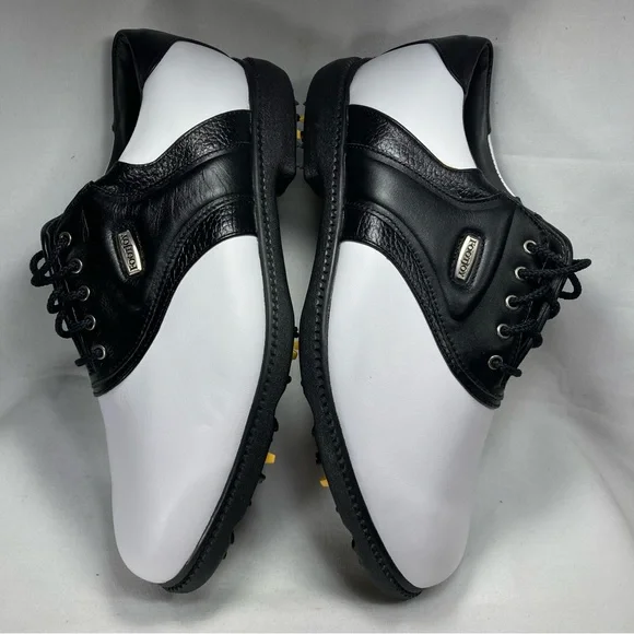 FootJoy SuperLites 58088 White Black Leather Low Golf Shoes Men's Sz 9.5